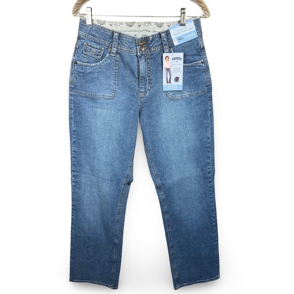 Lee Riders Womens Mid Rise Capri Crop Size 10 Short Denim Blue Jeans Slim NWT